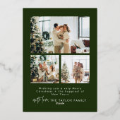 家族モダンフォトフォイルクリスマスカード 箔シーズンカード (裏面)