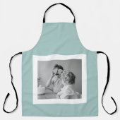 家族モダンフォトミントシンプルラブギフト エプロン (正面)