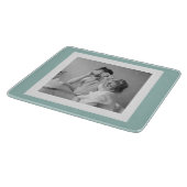 家族モダンフォトミントシンプルラブギフト カッティングボード (角)