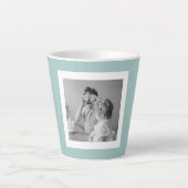 家族モダンフォトミントシンプルラブギフト カフェラテマグ (正面)