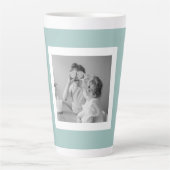 家族モダンフォトミントシンプルラブギフト カフェラテマグ (正面)