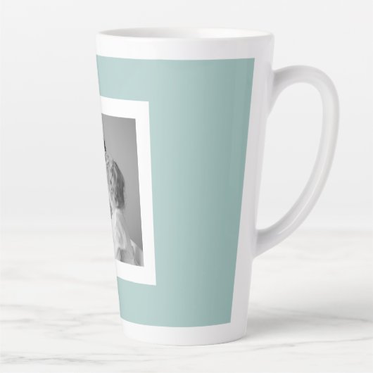 家族モダンフォトミントシンプルラブギフト カフェラテマグ (右)