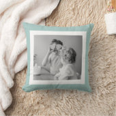 家族モダンフォトミントシンプルラブギフト クッション (ブランケット)