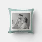 家族モダンフォトミントシンプルラブギフト クッション (正面)