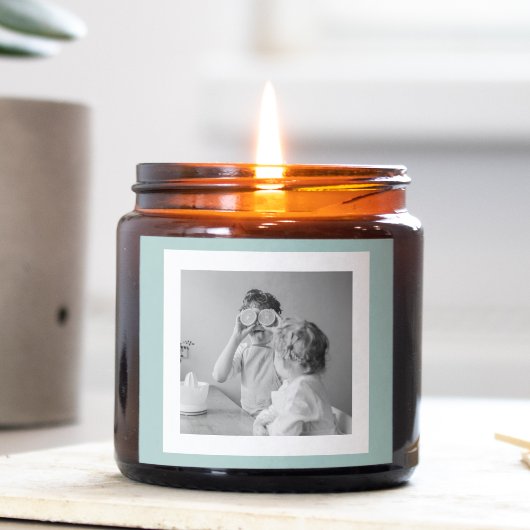 家族モダンフォトミントシンプルラブギフト スクエアシール