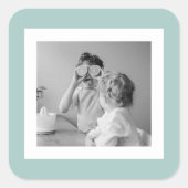 家族モダンフォトミントシンプルラブギフト スクエアシール (正面)