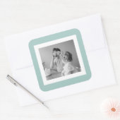 家族モダンフォトミントシンプルラブギフト スクエアシール (封筒)