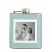 家族モダンフォトミントシンプルラブギフト フラスク (正面)