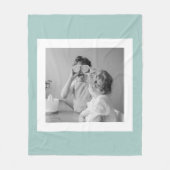 家族モダンフォトミントシンプルラブギフト フリースブランケット (正面)
