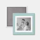 家族モダンフォトミントシンプルラブギフト マグネット (正面/裏面)