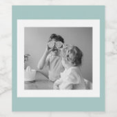 家族モダンフォトミントシンプルラブギフト ワインラベル (シングルラベル)