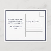 家族モダンポートレートカスタム姓クリスマス シーズンポストカード (裏面)