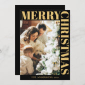 家族モダンポートレートメリークリスマス シーズンカード (正面/裏面)