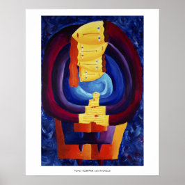 家族モダンポートレート絵画の芸術プリント ポスター