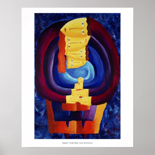 家族モダンポートレート絵画の芸術プリント ポスター (正面)