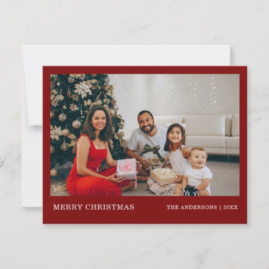 家族モダンミニマルポートレート | メリークリスマス シーズンカード (正面)