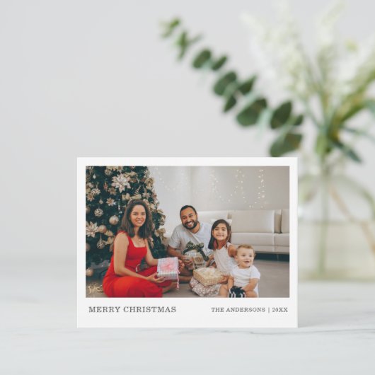 家族モダンミニマルポートレート | メリークリスマス シーズンカード (スタンド正面)