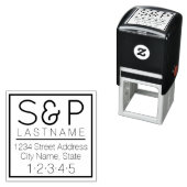 家族モダンモノグラムと差出人住所 セルフインキングスタンプ (インサイチュ)