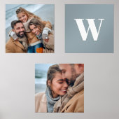 家族モダンモノグラム写真ウォールアート (正面)