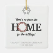 家族モダンモノグラム実在エステートクリスマス セラミックオーナメント (裏面)