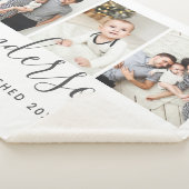 家族モダンモノグラム3フォトコラージュ シェルパブランケット (3/4)