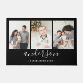 家族モダンモノグラム3フォトコラージュ ドアマット (正面)