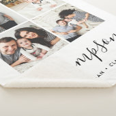 家族モダンモノグラムInstagramフォトコラージュ シェルパブランケット (3/4)