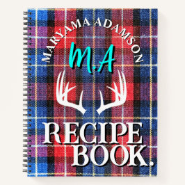 家族モダンレシピ書。 | バッファロー素朴プレイド ノートブック