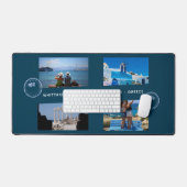 家族モダン休暇フォトコラージュ デスクマット (キーボード&マウス)