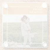 家族モダン写真と幸せな感謝祭の日の贈り物 ガラスコースター (裏面)