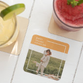 家族モダン写真と幸せな感謝祭の日の贈り物 ガラスコースター