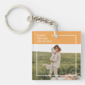 家族モダン写真と幸せな感謝祭の日の贈り物 キーホルダー (正面)