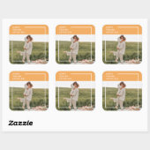 家族モダン写真と幸せな感謝祭の日の贈り物 スクエアシール (シート)