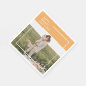 家族モダン写真と幸せな感謝祭の日の贈り物 スタンダードランチョンナプキン (角)