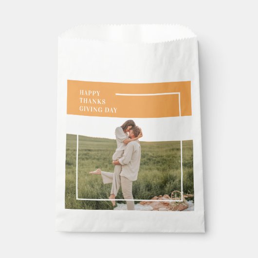 家族モダン写真と幸せな感謝祭の日の贈り物 フェイバーバッグ (正面)