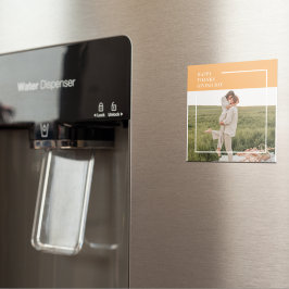 家族モダン写真と幸せな感謝祭の日の贈り物 マグネット