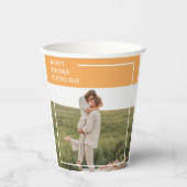 家族モダン写真と幸せな感謝祭の日の贈り物 紙コップ (正面)