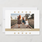 家族モダン写真の花柄クリスマス シーズンカード (正面)