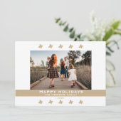 家族モダン写真の花柄クリスマス シーズンカード (スタンド正面)