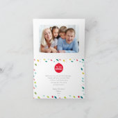 家族モダン写真はっきりした明るいカラフルfa la la シーズンカード (内部)
