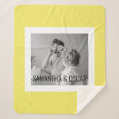 家族モダン写真イエローシンプルラブリーギフト シェルパブランケット (正面)