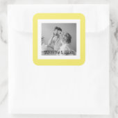 家族モダン写真イエローシンプルラブリーギフト スクエアシール (バッグ)