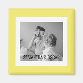 家族モダン写真イエローシンプルラブリーギフト マグネット (正面)