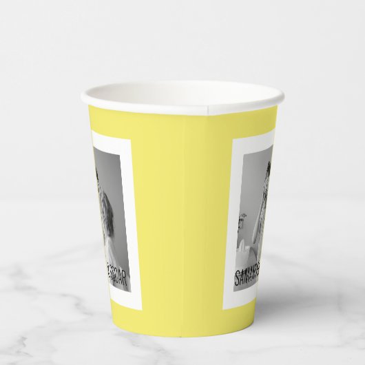 家族モダン写真イエローシンプルラブリーギフト 紙コップ (右)