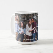 家族モダン写真カスタム文字かわいいパーソナライズされた コーヒーマグカップ (正面左)