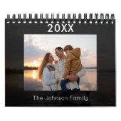 家族モダン写真カレンダー灰色 カレンダー (カバー)