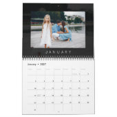 家族モダン写真カレンダー黒 カレンダー (1月 2027)