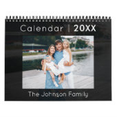 家族モダン写真カレンダー黒 カレンダー (カバー)