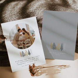 家族モダン写真クリスマスカード シーズンカード