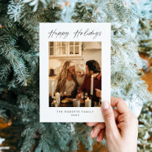 家族モダン写真クリスマスカード